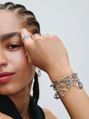 FINAL SALE - Hamsa Hand Medallion Charm - Sterling silver