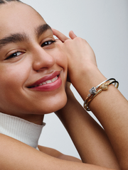 FINAL SALE - Celestial Heart Clasp Bangle - Sterling silver