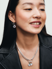 Asymmetrical Heart Hoop Earrings - Sterling silver