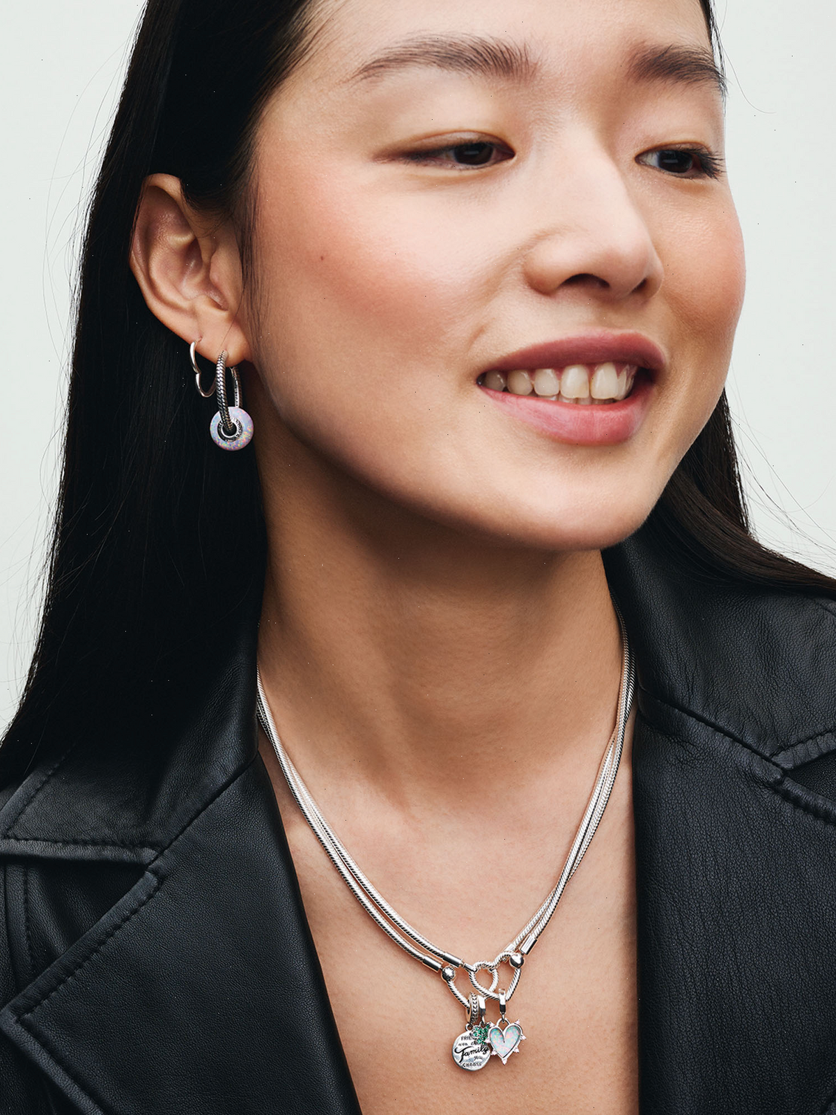 Four Leaf Clover Dangle Charm - Sterling silver