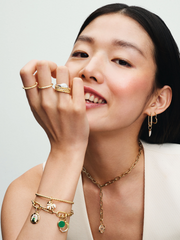 FINAL SALE - Sparkling Monstera Leaf Dangle Charm - 14k gold plating