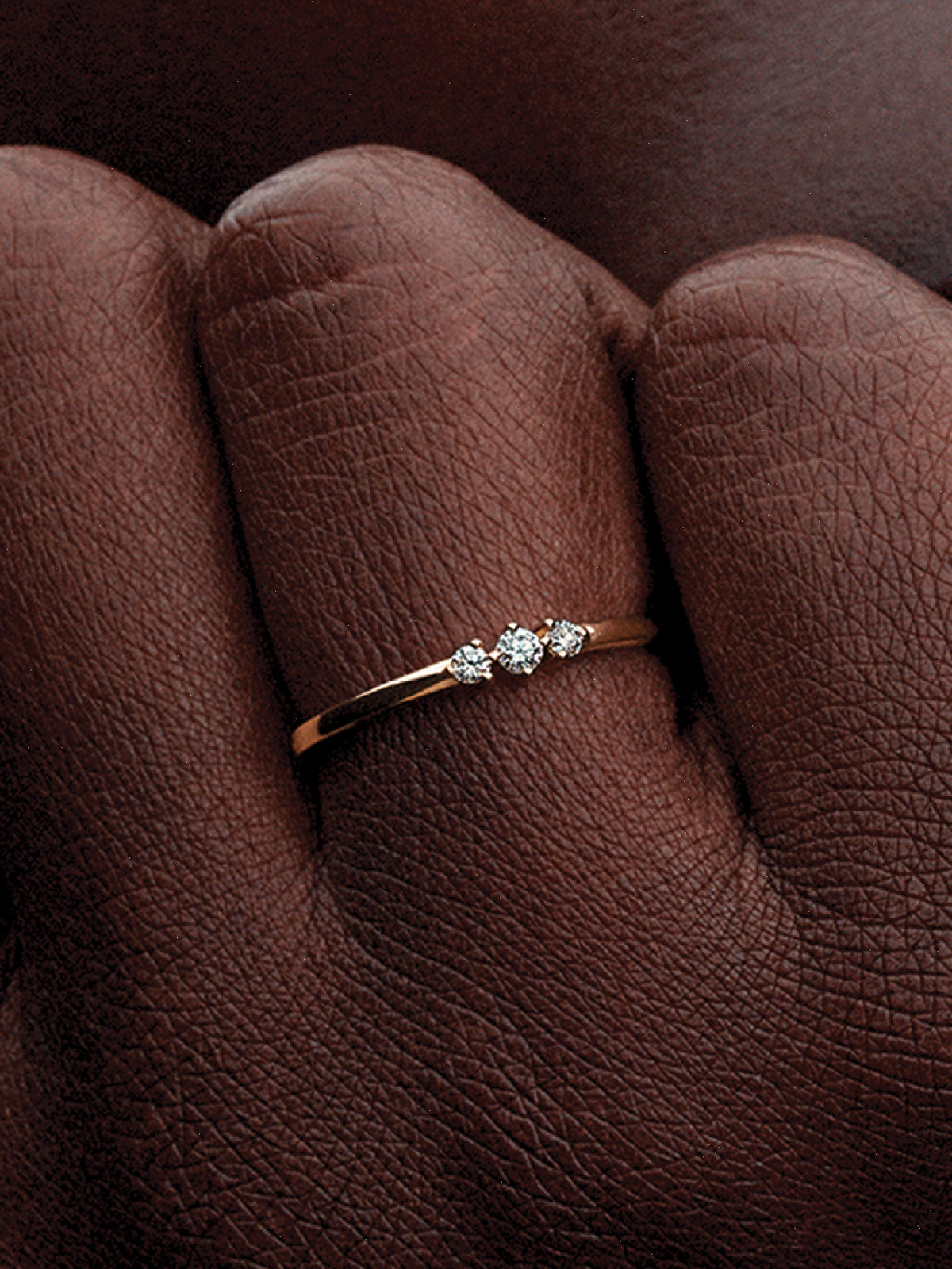 Pandora Era 14k Gold Lab-grown Diamond Triple Stone Ring - 0.09 ct TW, 14k gold