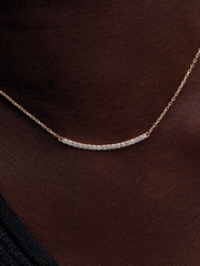 Pandora Era 14k Gold Lab-grown Diamond Pavé Bar Necklace - 0.26 ct TW, 14k gold