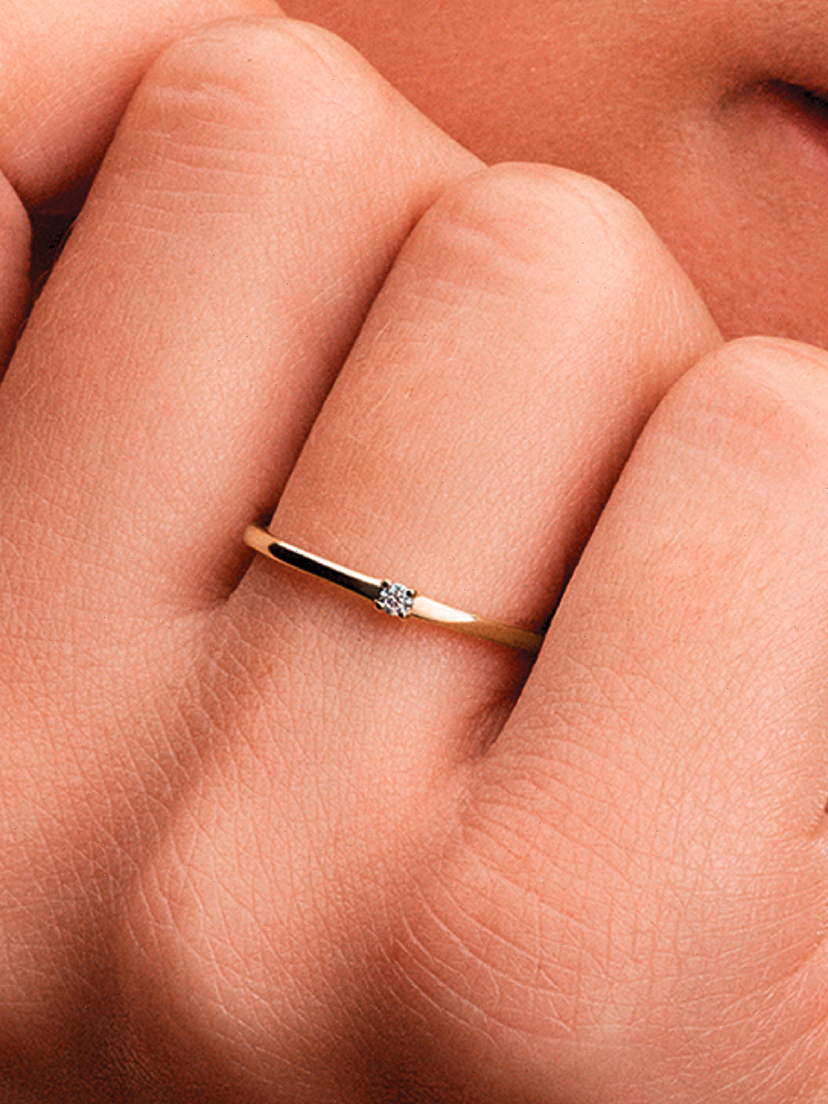 Pandora Era 14k Gold Lab-grown Diamond Single Stone Ring - 0.03 ct TW, 14k gold