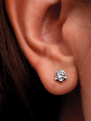 FINAL SALE - Pandora Nova 14k White Gold Lab-grown Diamond Earrings - 1.00 ct TW, 14k white gold