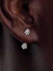 FINAL SALE - Pandora Nova Sterling Silver Lab-grown Diamond Stud Drop Jacket Earrings - 1.00 ct TW, Sterling silver