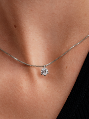FINAL SALE - Pandora Nova 14k White Gold Lab-grown Diamond Pendant Necklace - 0.50 ct TW, 14k white gold