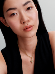 Sparkling North Star Dangle Charm - 14k gold plating