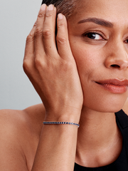 Sparkling Blue Tennis Bracelet - Sterling silver