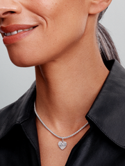 Engravable Love Heart Dangle Charm - Sterling silver