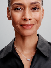 Sparkling Bow Necklace - Sterling silver