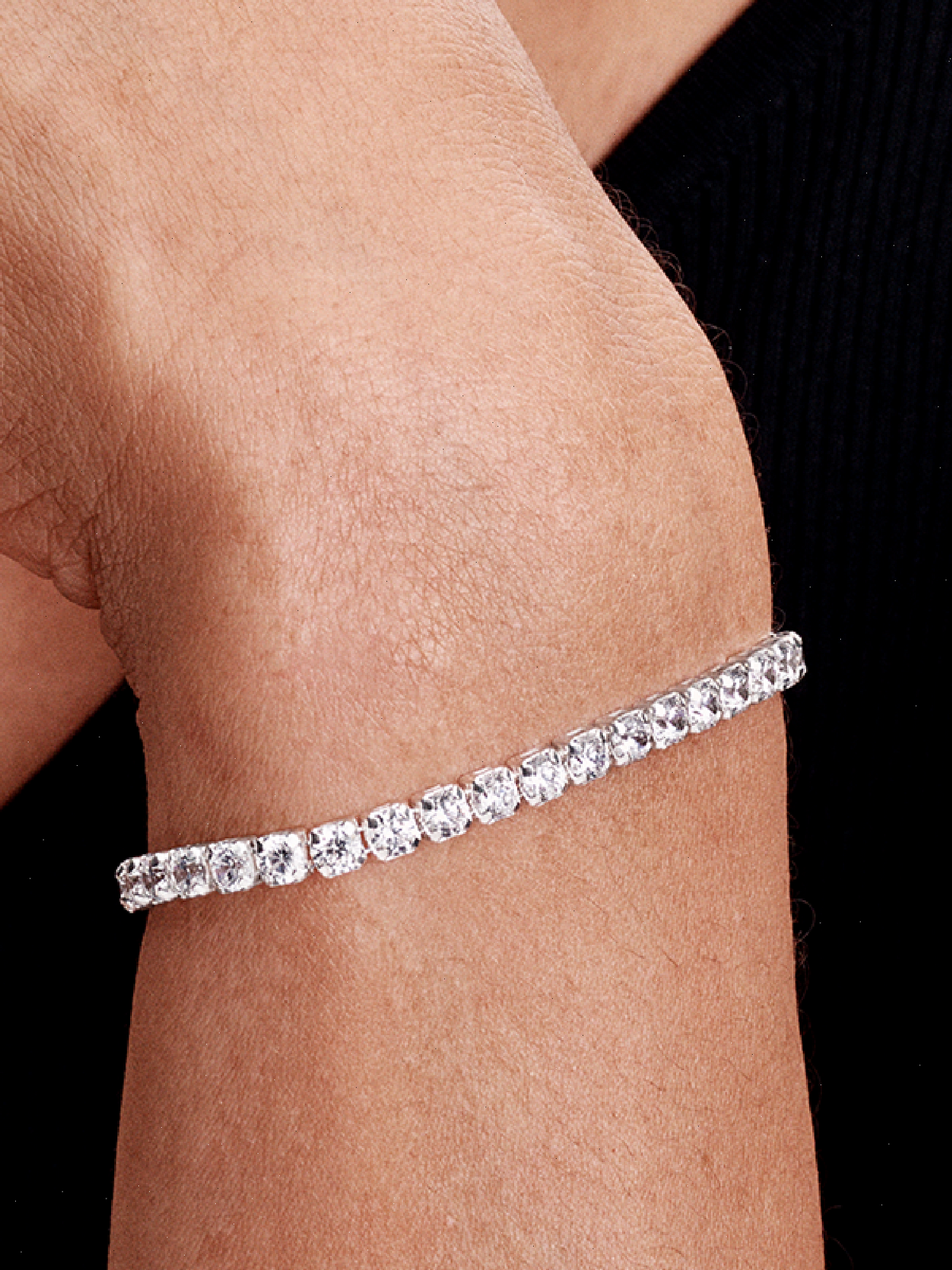 Sparkling Bold Tennis Bracelet - Sterling silver