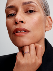 Sparkling Pink Bow Ring - Sterling silver