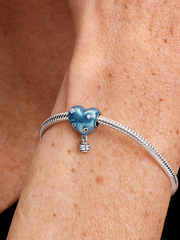 FINAL SALE - Hot Air Balloon Heart Charm - Sterling silver