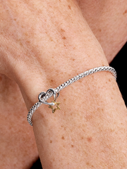 Lucky Star & Heart Charm - Sterling silver, 14k gold plating