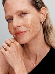 Round Pavé Halo Stud Earrings - 14k gold plating