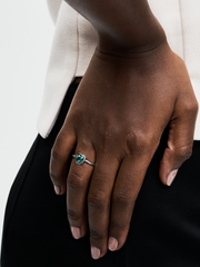 May Birthstone Eternity Circle Ring - Sterling silver