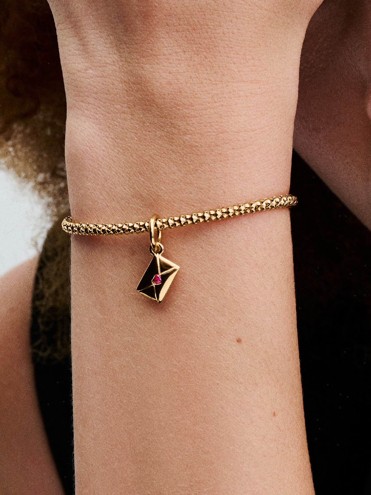 Love Letter Envelope Dangle Charm - 14k gold plating