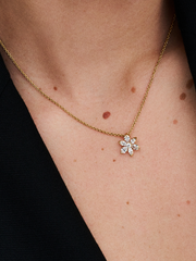 Sparkling Herbarium Cluster Pendant Necklace - 14k gold plating