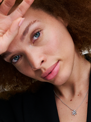 Sparkling Herbarium Cluster Pendant Necklace - Sterling silver