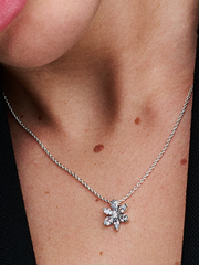 Sparkling Herbarium Cluster Pendant Necklace - Sterling silver