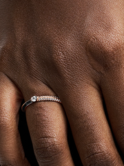 FINAL SALE - Pandora ME Pavé & Black Dual Ring - 14k rose gold plating