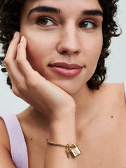 Padlock & Key Dangle Charm - 14k gold plating