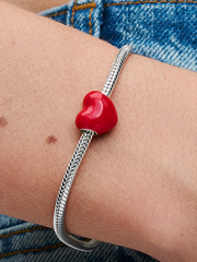 Color-changing Hidden Message Heart Charm - Sterling silver