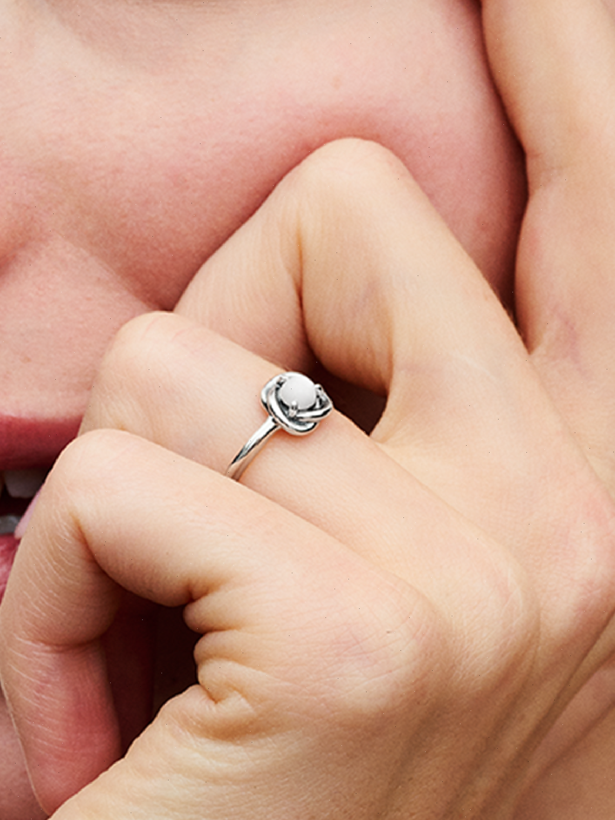 June Birthstone Eternity Circle Ring - Sterling silver