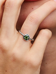 August Birthstone Eternity Circle Ring - Sterling silver