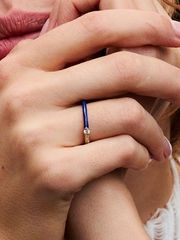 Pandora ME Pavé & Blue Dual Ring - 14k gold plating