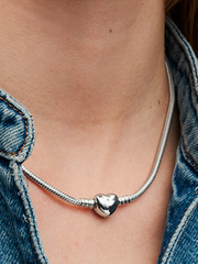Pandora Moments Heart Clasp Snake Chain Necklace - Sterling silver