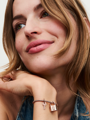 Padlock & Key Dangle Charm - 14k rose gold plating