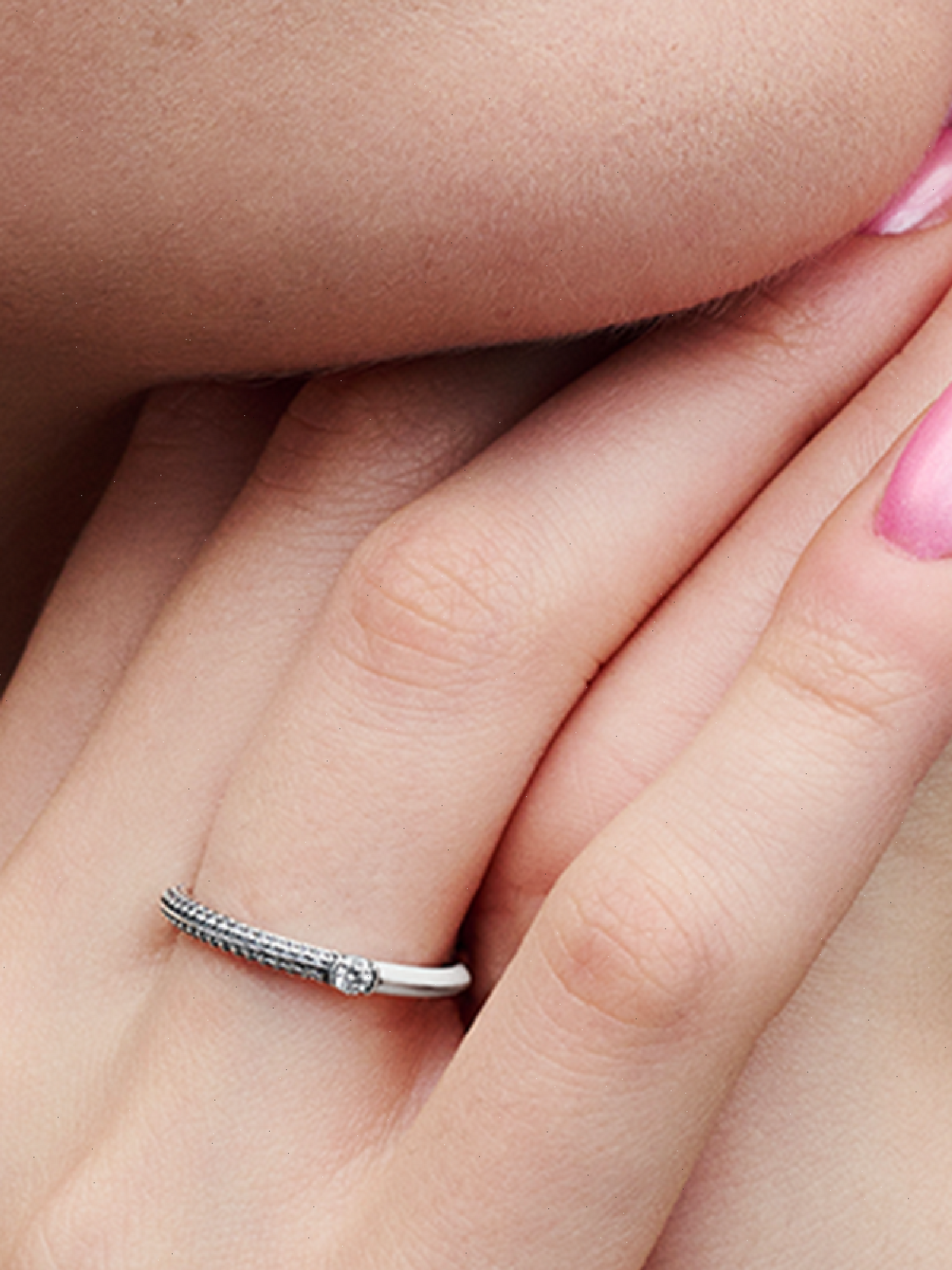 Pandora ME Pavé & White Dual Ring - Sterling silver