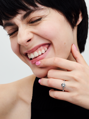 April Birthstone Eternity Circle Ring - Sterling silver