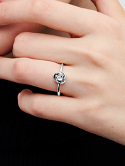 April Birthstone Eternity Circle Ring - Sterling silver