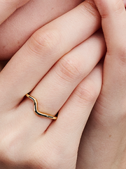 Polished Wave Ring - 14k gold plating