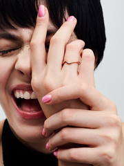 Polished Wave Ring - 14k rose gold plating