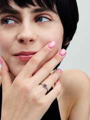 July Birthstone Eternity Circle Ring - Sterling silver