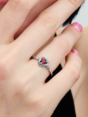 July Birthstone Eternity Circle Ring - Sterling silver