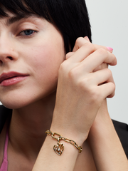 FINAL SALE - Heart & Rays Medallion Charm - 14k gold plating