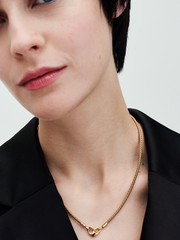 Studded Chain Necklace - 14k gold plating