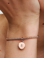 Openable & Engravable Love Locket Dangle Charm - 14k rose gold plating