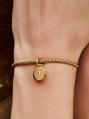 Openable & Engravable Love Locket Dangle Charm - 14k gold plating