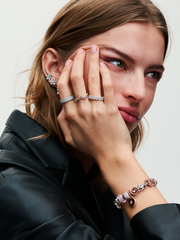 Matte Pink Murano Glass Charm - 14k rose gold plating