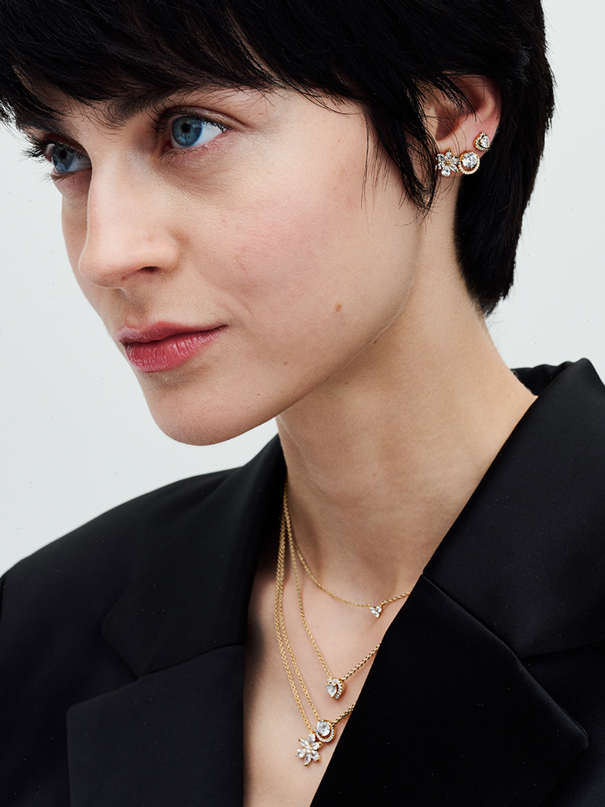 Sparkling Herbarium Cluster Stud Earrings - 14k gold plating