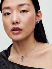 Sparkling Blue Herbarium Cluster Stud Earrings - Sterling silver