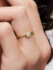 Pandora Era Bezel 14k Gold Lab-grown Diamond Ring - 0.25 ct TW, 14k gold