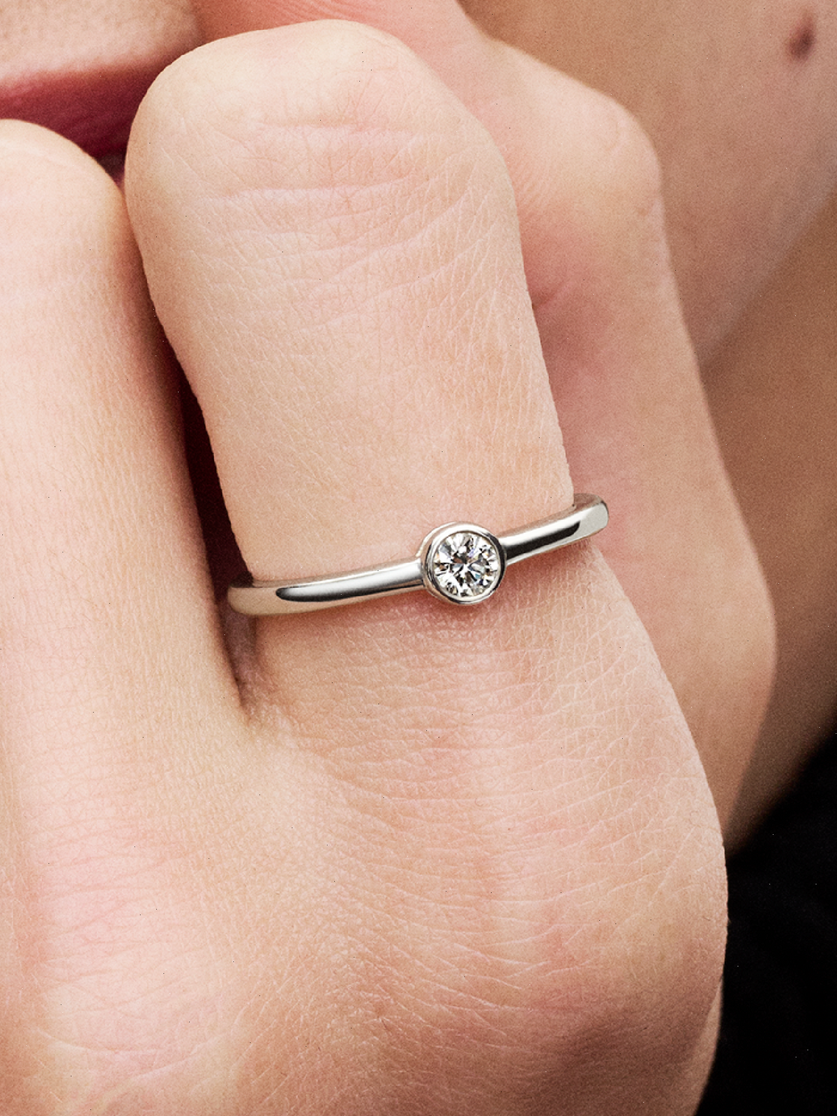 Pandora Era Bezel Sterling Silver Lab-grown Diamond Ring - 0.15 ct TW, Sterling silver