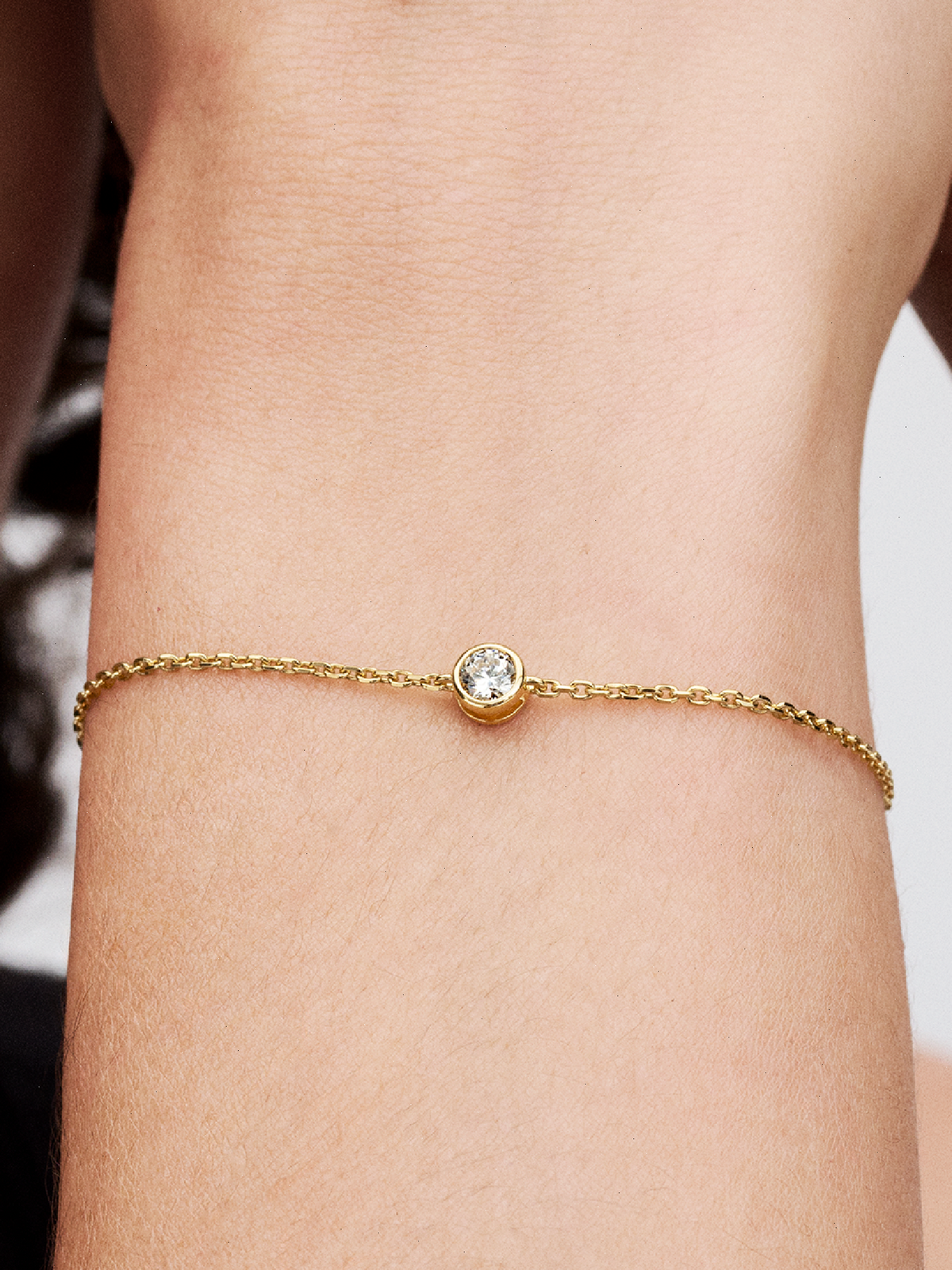 Pandora Era Bezel 14k Gold Lab-grown Diamond Chain Bracelet - 0.15 ct TW, 14k gold